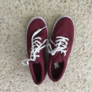 Vans burgundy shoes 7.5